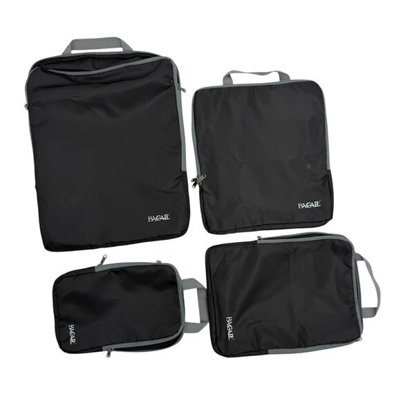 BAGAIL 4 Set Compression Bags Packing Cubes Black Travel Accessory Expandable - Picture 2 of 9